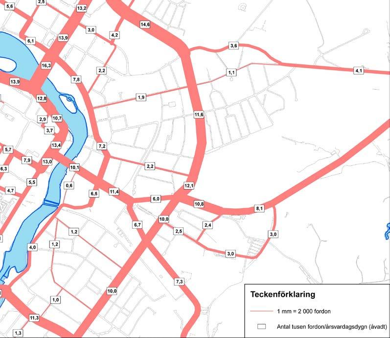 10 (16) Trafiflöden fr. 2009 (Källa: Trafien i Esilstuna2009) Sveaplansrondellen marerad Tillfart till Sveplans öpcentrum ser idag antingen via Ruddammsgatan eller Lundbladsvägen.