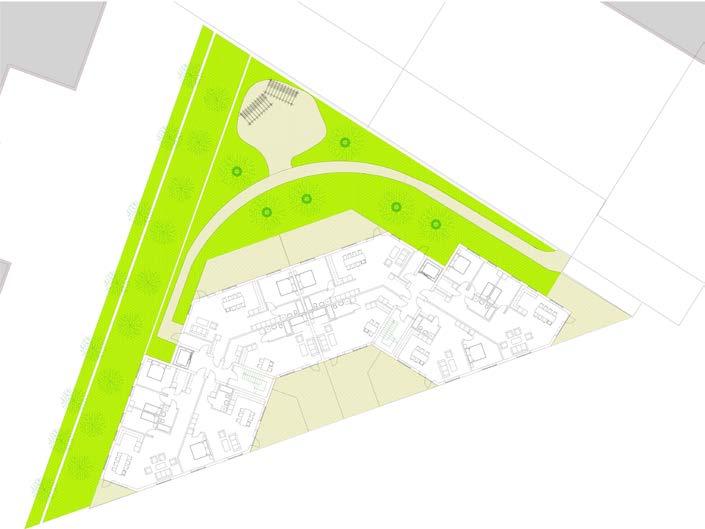 Speditören 1 (2) ser från Ruddammsgatan via pareringen. En ny möjlig oppling med GC-väg under järnvägen an prövas. Två alternativ som studerats redovisas på artan.