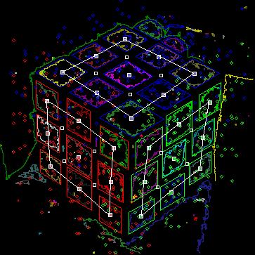 3.3 Tredje kuben Den tredje kuben är en svart kub fotad med blixt, hållen i en hand med två fingertoppar