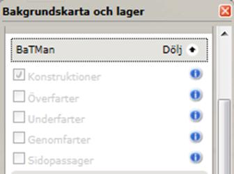 Om du även aktiverar verktyget Visa/dölj teckenförklaring får du förklaringar till den information som visas i kartan för det valda lagret.