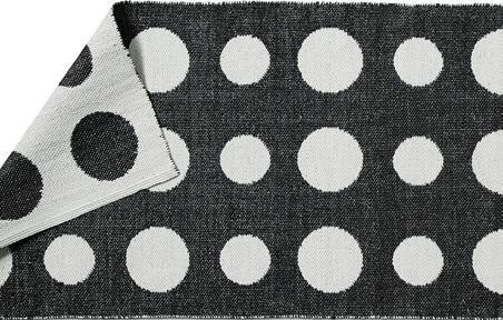 vändbar, svart/vit eller grå/vit, 70x150 cm