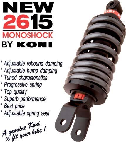 KONI 2615 MONOSHOCK Koni 2615 Monoshock/singeldämpare tillverkas inte längre, därför säljer vi ut dem till ett lägre pris. När dessa är slut kommer de alltså att utgå.