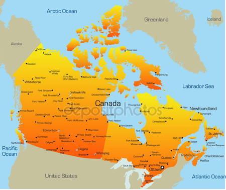 Fakta Kanada Kanada är världens till ytan näst största land. Det sträcker sig hundratals mil mellan Atlanten, Stilla havet och Norra ishavet.
