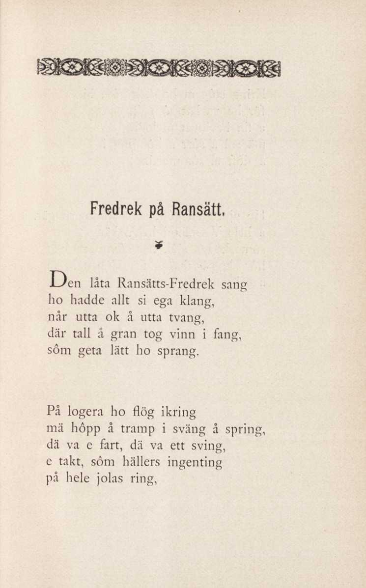 Fredrek på Ransätt.