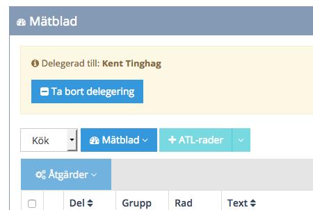 Samtliga delegeringar måste tas bort av ackordsansvarig innan man kan skicka in en slutsedel. Om man skickar in ett förskott så kan man fortfarande ha delegerade sektioner.