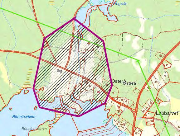 Österå Områdets förutsättningar Beskrivning: Hyttby vid Rogsåns utlopp med blandad bebyggelse, småindustrier och slaggvarpsområden. Hyttkammaren Kaschetten i höjdläge ovanpå slaggvarp.