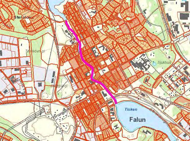 Faluån och Å-rummet Faluån var förr en viktig transportled och båtar kom ända upp till Kopparvågen för att transportera råkopparen ned mot Strand och Gustafs. Längs stränderna låg kajer av trä.