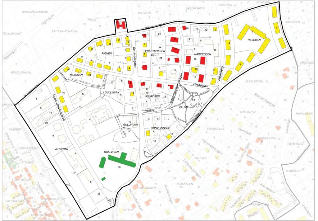 INNERSTADENS STADSDELAR Britsarvet Området har sitt namn efter gården Britsarvet, som omnämns första gången 1452 och då ägdes av bergsfogden Hans Brännekettil i Varbo.