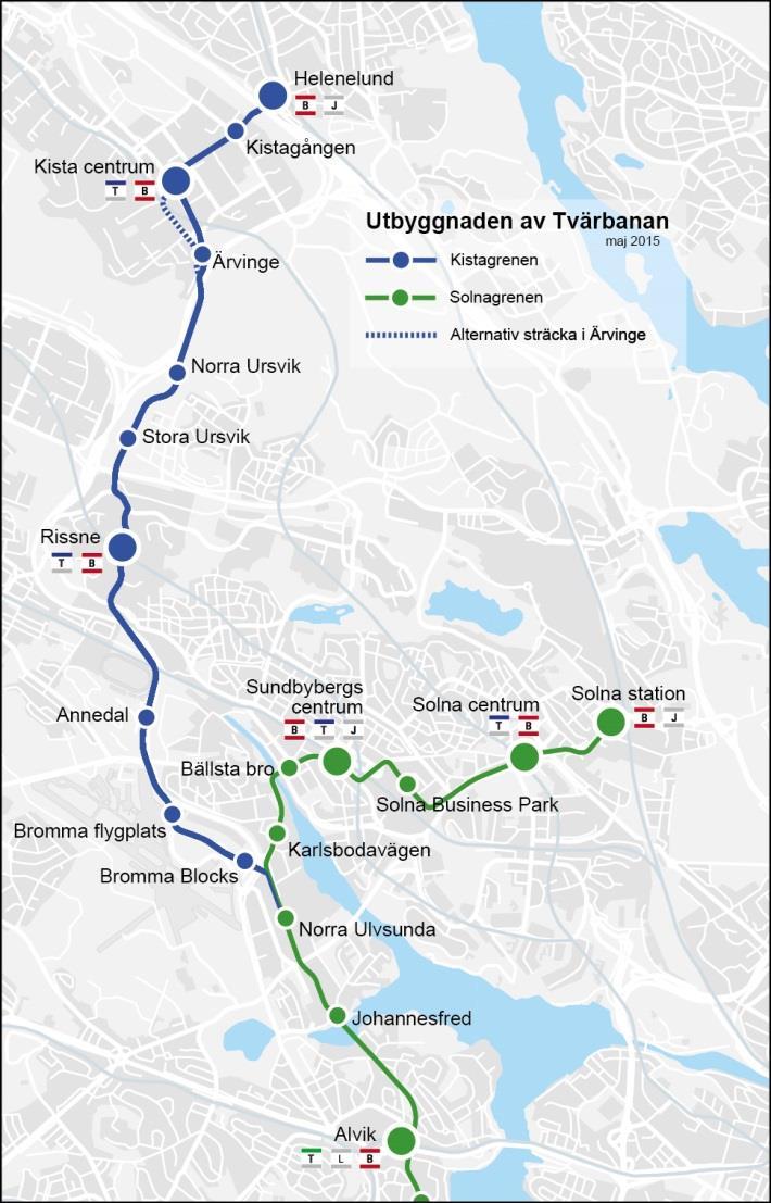 Tvärbana Kistagrenen Norra Ulvsunda Helenelund