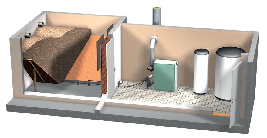Bränslesystem... HERZ erbjuder olika lösningar för att lagra träpellets och olika lösningar för att transportera pellets till pannan.
