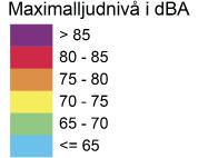 Maximal ljudnivå 2 meter ovan mark 3.9.5 Farligt gods En riskanalys behöver genomföras vid planering inom 150 meter från transportleder för farligt gods.