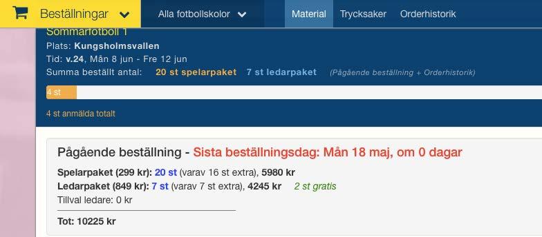 Materialbeställning Viktigt att veta om sista beställningsdag Tid: v.25, Mån 15 jun - Fre 19 jun Sista beställningsdag är beräknad till fyra veckor innan skolstart.