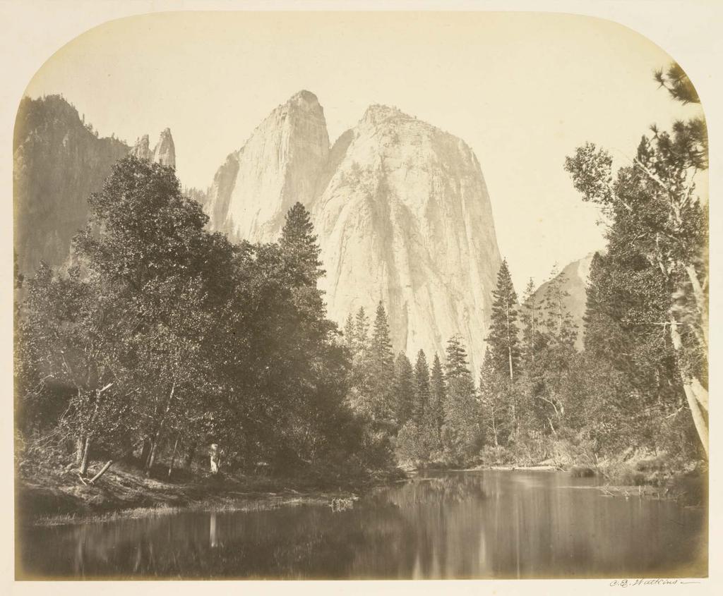 Carleton E. Watkins River View - Cathedral Rocks 1861 Många fotografer var intresserade av att fotografera den amerikanska västern. Carleton E.