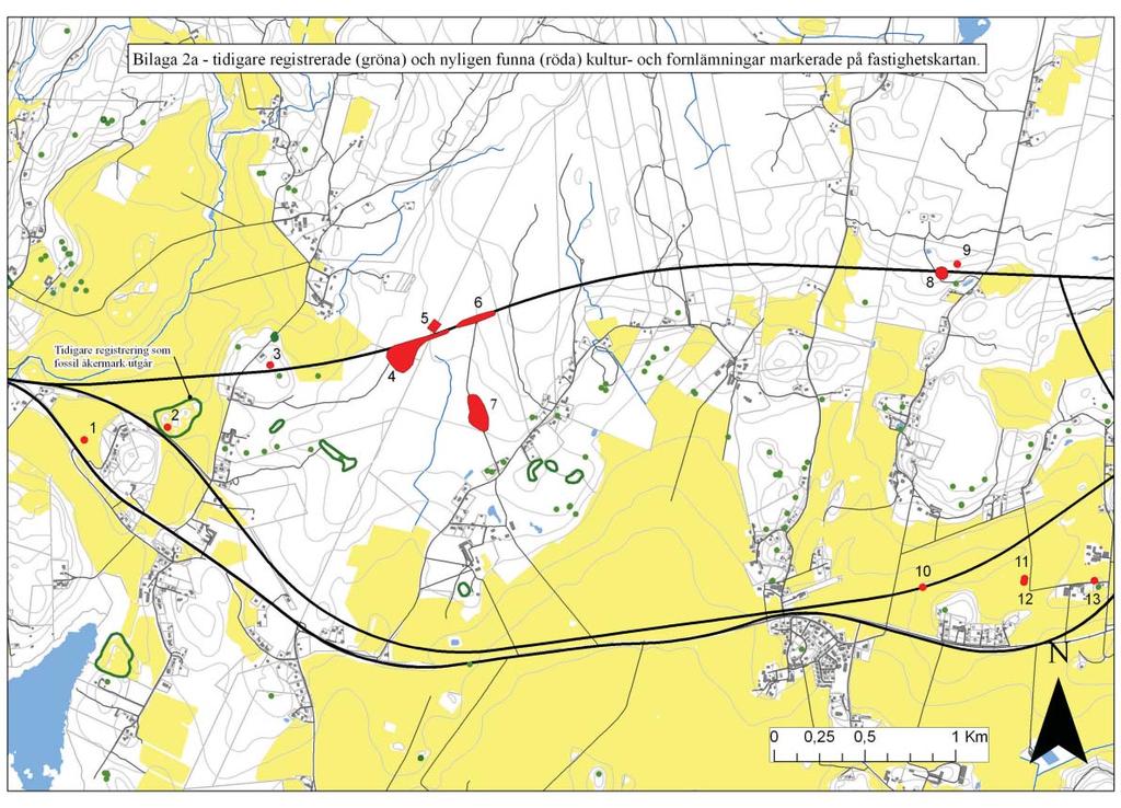 7. MILJÖKONSEKVENSBESKRIVNING - KULTURMILJÖ Karta från Kulturhistorisk inventering, upprättad av