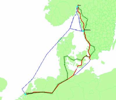 4 Kostnader och skatter/avgifter för godstransporter i Europa 4.1 Internalisering i ett europeiskt stråkperspektiv Konceptet gröna korridorer, som lanserats av bl.a. Trafikverket och Näringsdepartementet har tjänat som förebild vid analys av internaliseringsgraden i två godskorridorer.