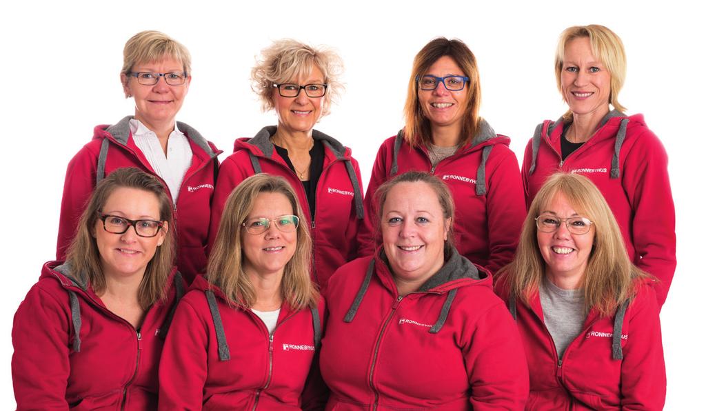 Några av oss på kontoret Gun-Marie, Marie, Annette, Pernilla, Anna, Petra, Johanna och Ylva När du kommer in på Ronnebyhus kontor på Gångbrogatan möter du Ylva i receptionen.