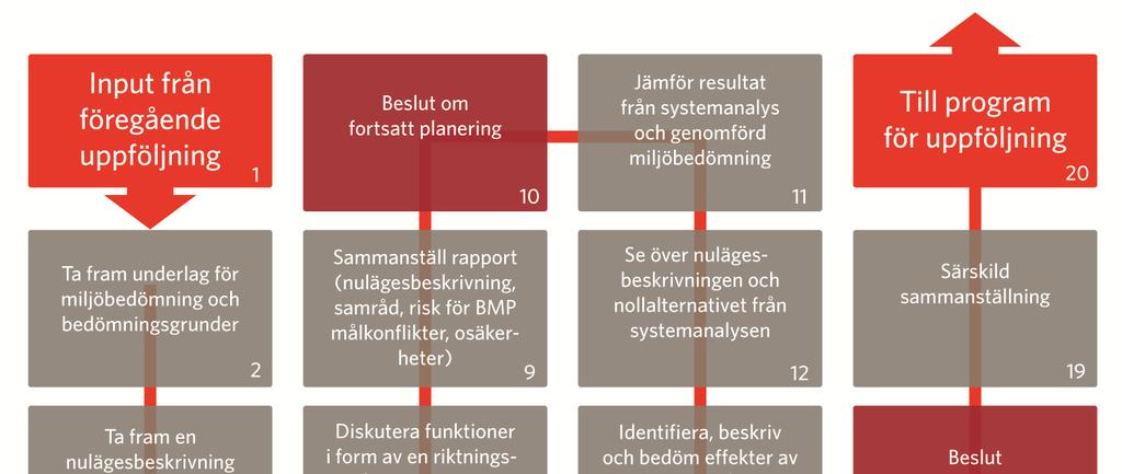 Processen resulterar i en miljökonsekvensbeskrivning som utgör ett av underlagen vid antagandet av planen.