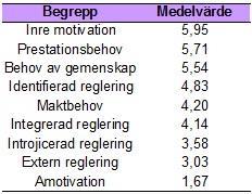 Tabell 15: Rangordning samtliga begrepp 5.