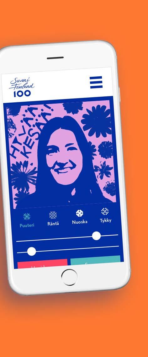 6. Planera ett Finlands ansikten-alster och anpassa applikationen Insamlarna kan använda de bilder som de får via applikationen Finlands ansikten hur de vill.