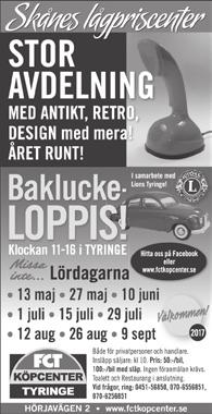 96 Välkommen att fynda prylar, fika gott och billigt 97 samtidigt som du bidrar till en bättre värld! Öppet: Tis 14-18 & Lör 10-14 www.