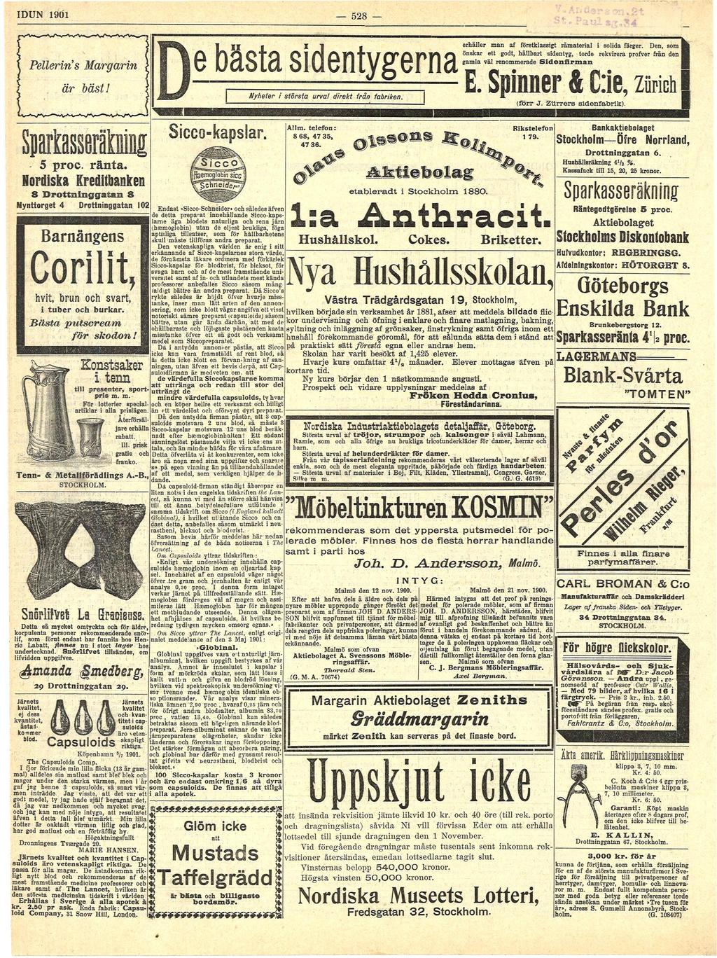 DUN 1901 528 hå ö ög go, håb å yg, o äg. o D, o v pov å bä yg P Mg. Sp & C:, zch ä bä! g vä o S D N F R M A N Nyh ö uv å b. (ö J. ZU b). Scco-p. j 0^* So cho Ö No, - 5 poc. ä. Do gg 6.