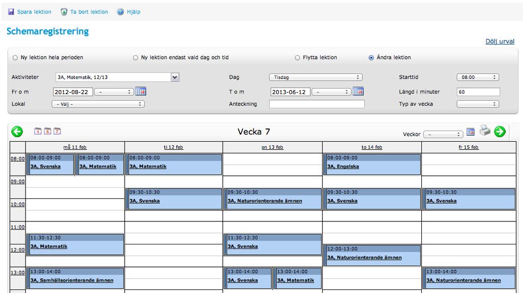 Sida 10 (10) 4. ändra schema instruktionsfilm Lärare kan själv göra tillfälliga förändringar i sitt schema.
