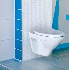 Vägghängd toalett Installation av vägghängd toalett ska inte göras före tätskiktsinstallation, plattsättning och fogning är avklarad i utrymmet.