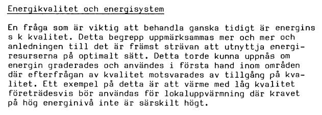 När infördes energikvalitet i styrdokumenten?