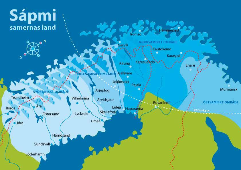 Sápmi - Samernas land Samerna bor i fyra länder Ryssland, Finland, Norge och Sverige.