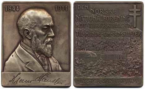 The entire lot is presented at www.philea.se. 1+-01/0 1.000:- 801 Norway Lot. Nine medals in basic metals, e.g. Henrik Ibsen.