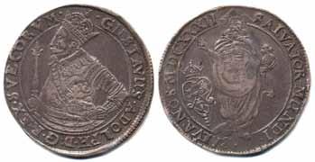 1,87 g. 1+ 1.200:- Gustav II Adolf (1611-1632) 51 51 SM 24 1 riksdaler 1616. 29,10 g.