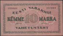 847 847 Pick 53a Estonia 10 marka 1922.