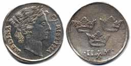 000:- 79 80 79 SM 63a 2 mark U.år (1651). 9,16 g. Rengjord.
