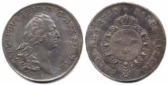 167 SM 46 1 riksdaler 1756. 29,20 g. S. Utan punkt efter Adolphus. Ex Hagander 4 lot 7135. 1+/01 10.