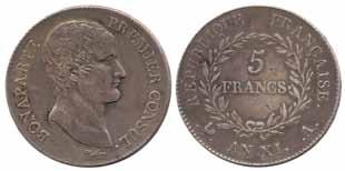 1 France Napoleon I 5 francs AN XI A.