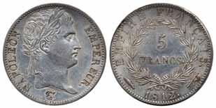 629 KM 694.17 France Napoleon I 5 francs 1812. Utrecht. Mintmark flag. Small handling marks.