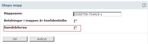 Du kan se detaljer om samdebiteringen genom att via funktionsmenyn i transaktionsöversikten välja Visa betalning för den valda samdebiteringen, och därefter klicka på Flera mottagare(x).