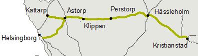 Skånebanan Åstorp Helsingborg godsbangård km 53+624-73+567 Risk