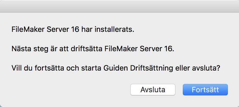 Kapitel 3 Installera FileMaker Server på flera datorer 25 1 macos: Om du inte har minst version 8 av Java Runtime Environment installerat kommer installationsprogrammet för FileMaker Server att