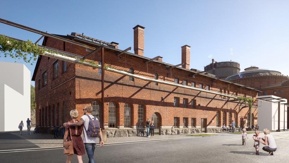 Sida 33 (58) av byggnaden är tänkt att inrymma kontor och andra delen handel. En källarvåning under befintlig souterrängvåning grävs ut för att hysa installationer och cykelparkering.