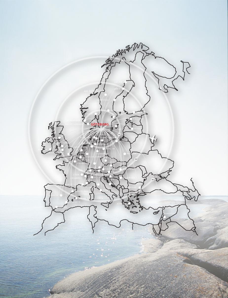 The gateway to West Sweden The gateway to Scandinavia An International interconnected infrastructures : Road structure with high capacity Huge selection of airlines with international destinations