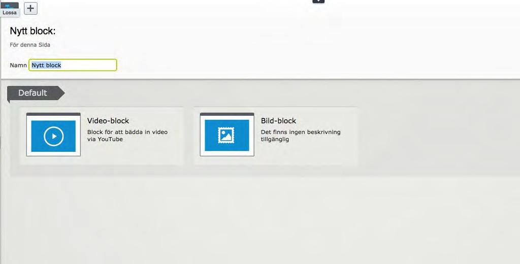 för bildgalleri 2. Om en dialogruta visas - klicka på skapa ett nytt block 3.