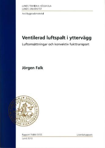 Ventilerade spalter och uttorkningsförlopp Fri formulering av några praktiska slutsatser Traditionell spaltbredd 20-30 mm verkar vara ett ganska vettigt val Smala spaltbredder < 10 mm har en liten