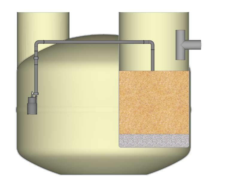 Installationsanvisning BAGA biotank Observera att isolering i form av t.ex. markisolerskivor måste placeras över in- och utlopp, rören mellan tankarna, samt inuti halsen.