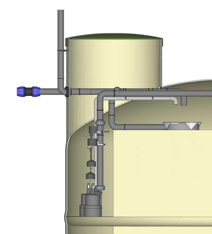 Drag fram de tre pumparnas och de två givarnas kablar från BioTank och utför inkoppling enligt separat kopplingsschema.