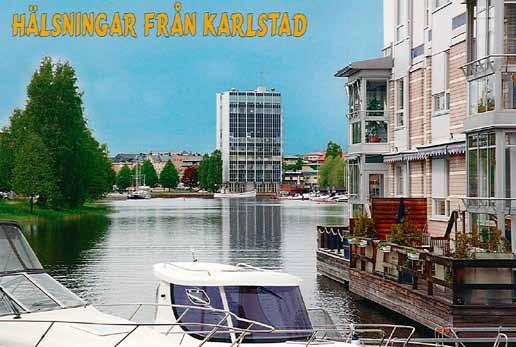 10 Bild 2. Vykort som illustrerar bostadsområde vid inre hamnen med den Kaffehuset i fonden. Källa: GT:s Bildarkiv, Mäss-Card, Karlstad idag relativt frekvent i marknadsföringen av Karlstad.