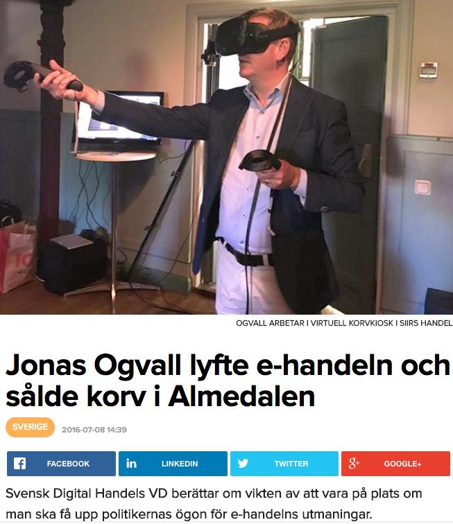 Almedalen 2016 Nyss hemkommen från Visby berättar Jonas Ogvall, VD för