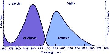 Flourescence Infallande ljus av en våglängd reflekteras i en annan