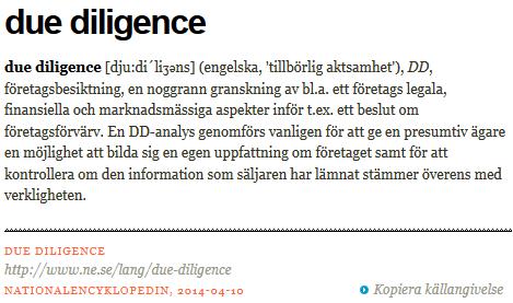 Due diligence fastighet =ekonomisk besiktning av fastighet(omfattande) Noggrann granskning så köparen får en