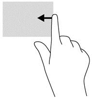 Svep fingret försiktigt från högerkanten om du vill visa snabbknapparna.